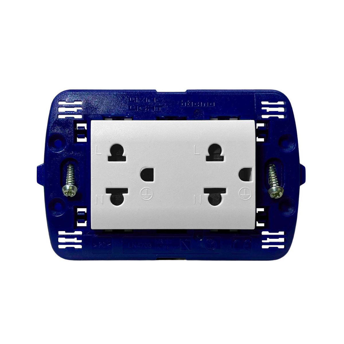 BTICINO - Tomacorriente Doble P/T Living Light Blanco