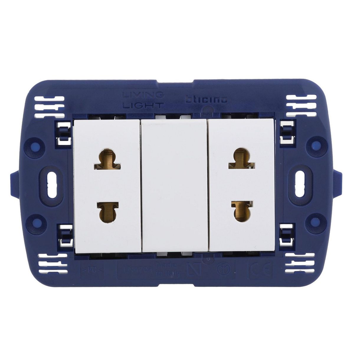 BTICINO - Tomacorriente Doble Living Light Blanco