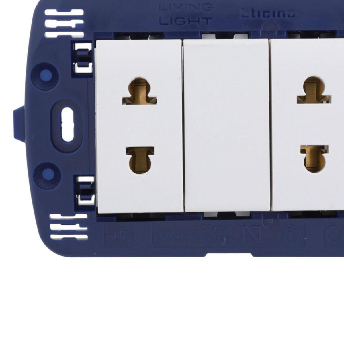 BTICINO - Tomacorriente Doble Living Light Blanco