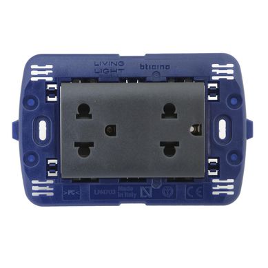 Tomacorriente Doble P/T Living Light Negro