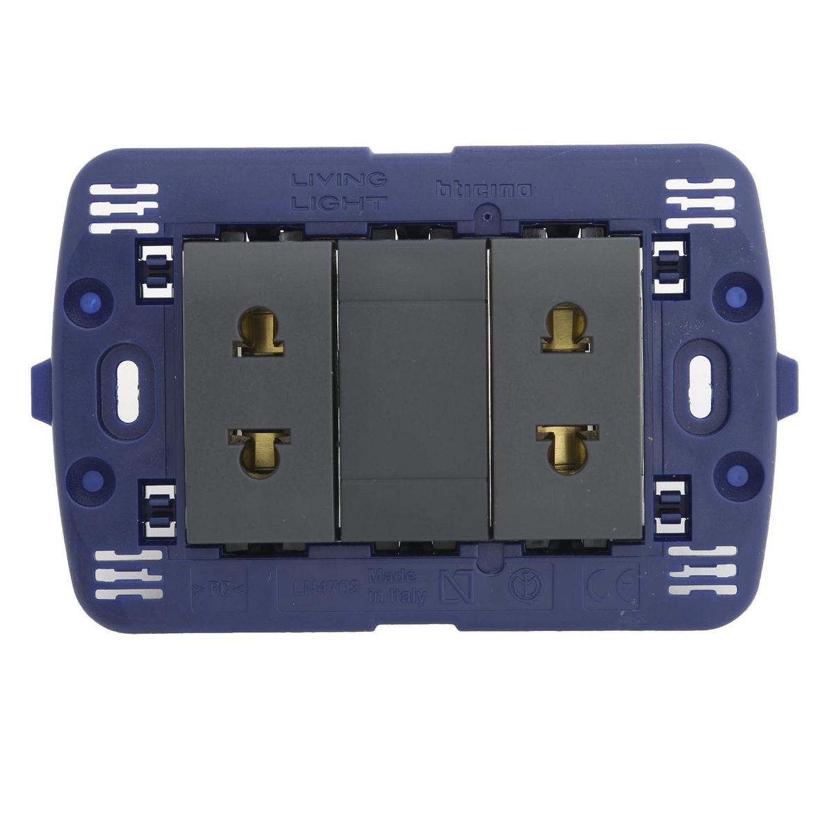 BTICINO - Tomacorriente Doble Living Light Negro