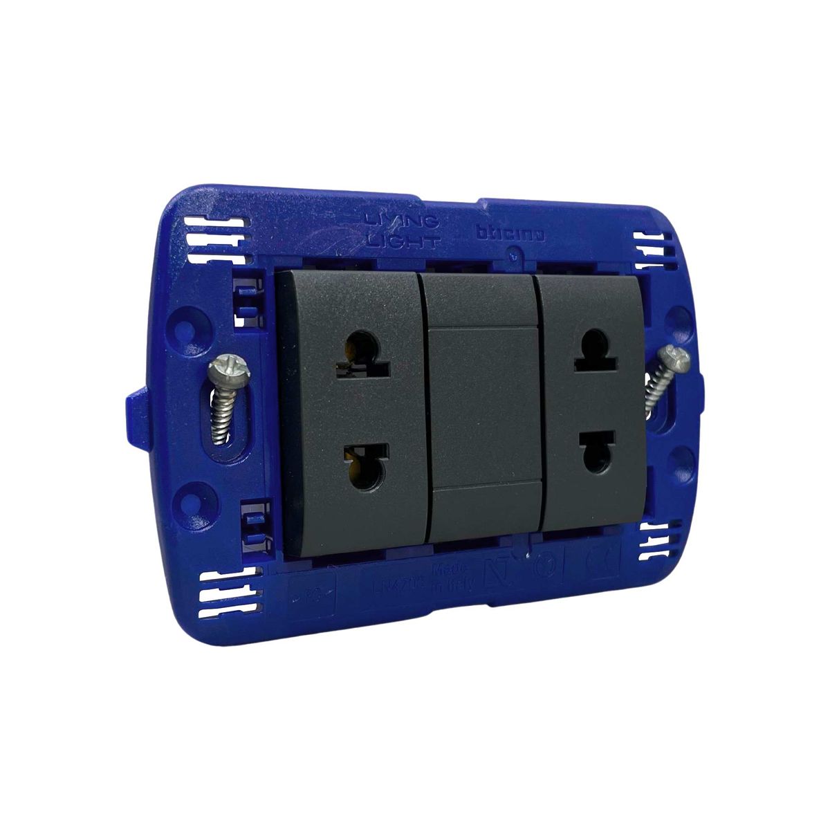 BTICINO - Tomacorriente Doble Living Light Negro