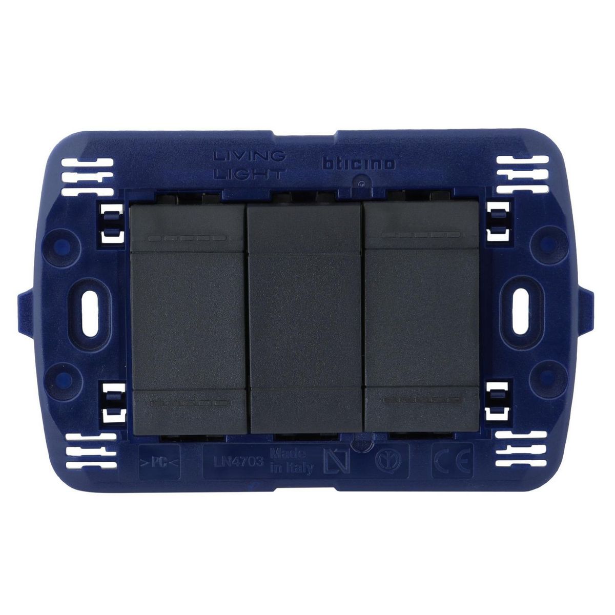 BTICINO - Interruptor Doble Living Light Negro