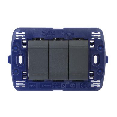Conmutador Doble 3 Vias Living Light Negro