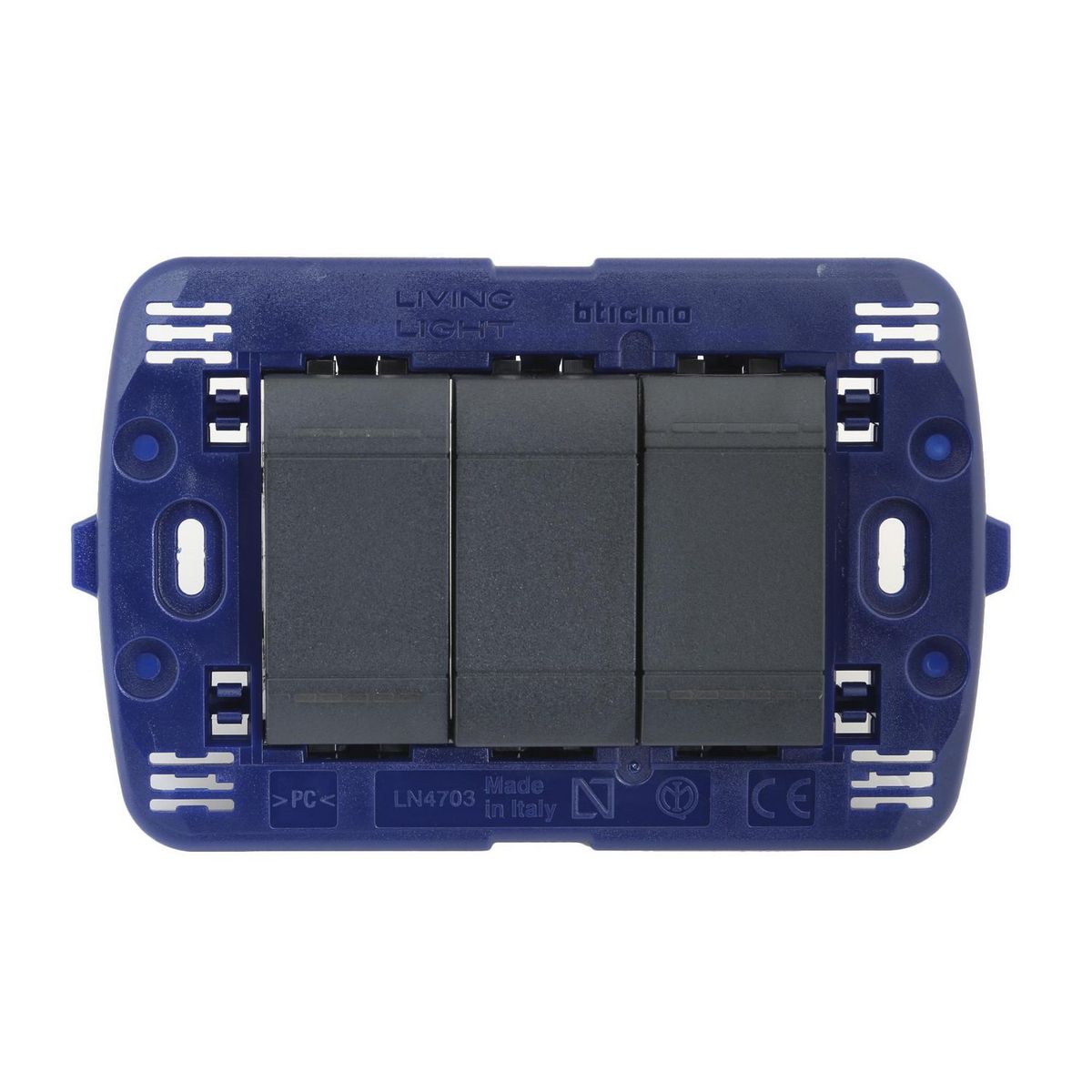 BTICINO - Conmutador Doble 3 Vias Living Light Negro