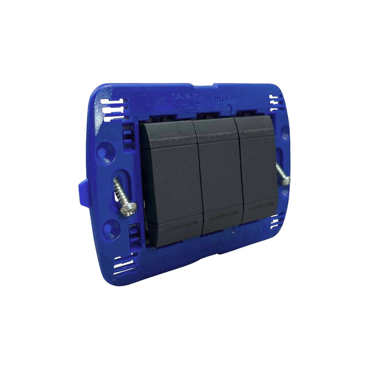 BTICINO - Interruptor Triple Living Light Negro
