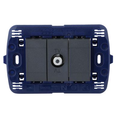 Toma Coaxial TV Living Light Negro