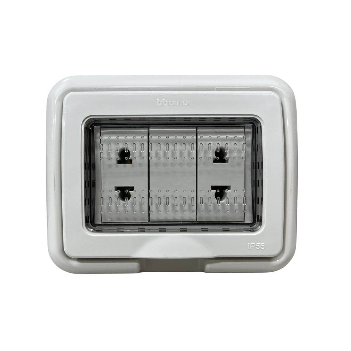 BTICINO - Tomacorriente Doble Idrobox Living Light Blanco