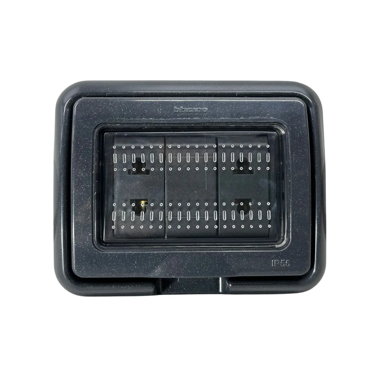 BTICINO - Tomacorriente Doble Idrobox Living Light Negro