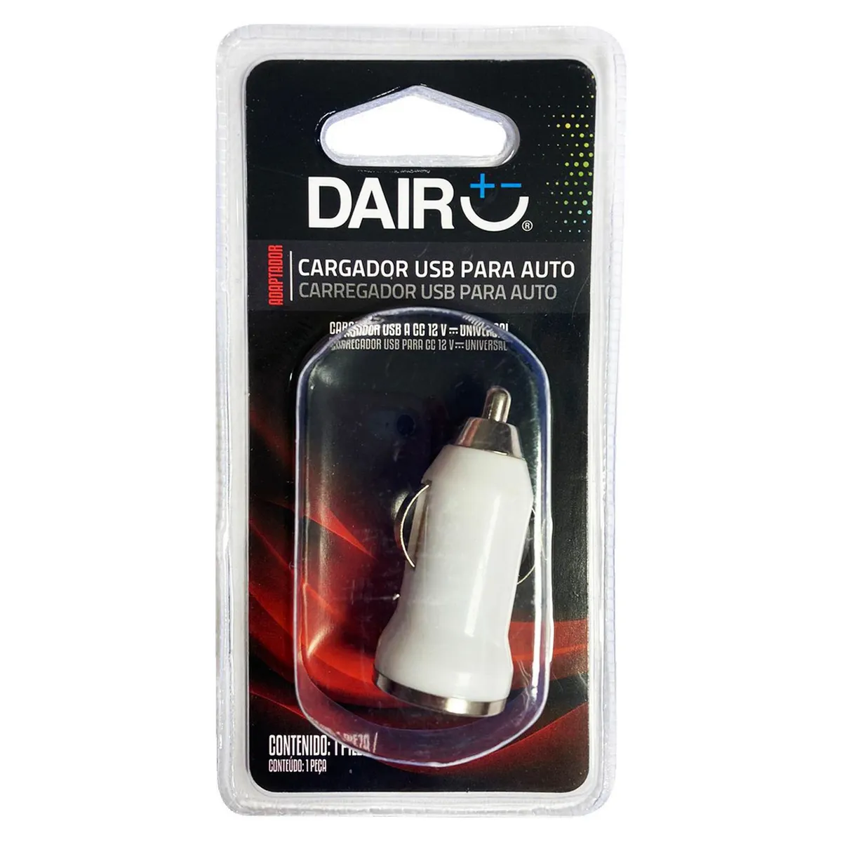 DAIRU - Cargador Automóvil USB-DC12V Blanco