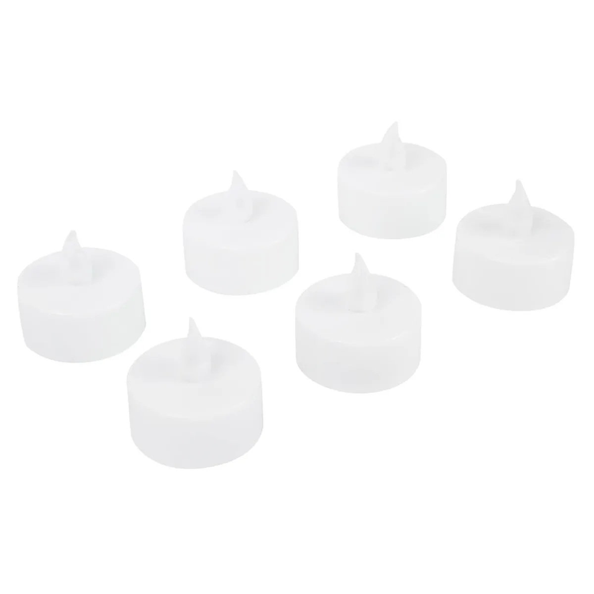 JUST HOME COLLECTION - Set 6 velas Decorativo Plástico Blanco 3.8x4cm