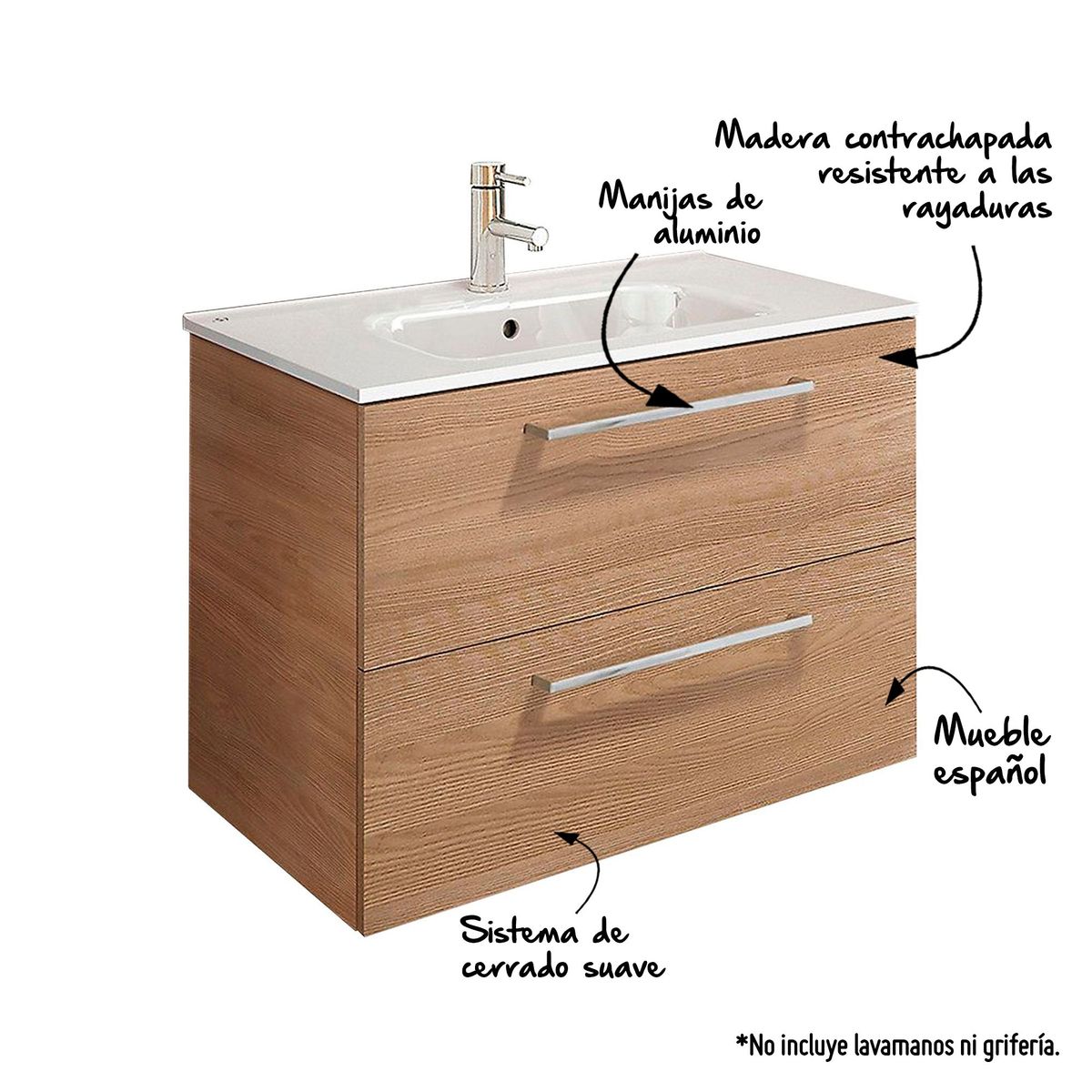 ROYO - Mueble Vanitorio Easy 80x45x56.5cm