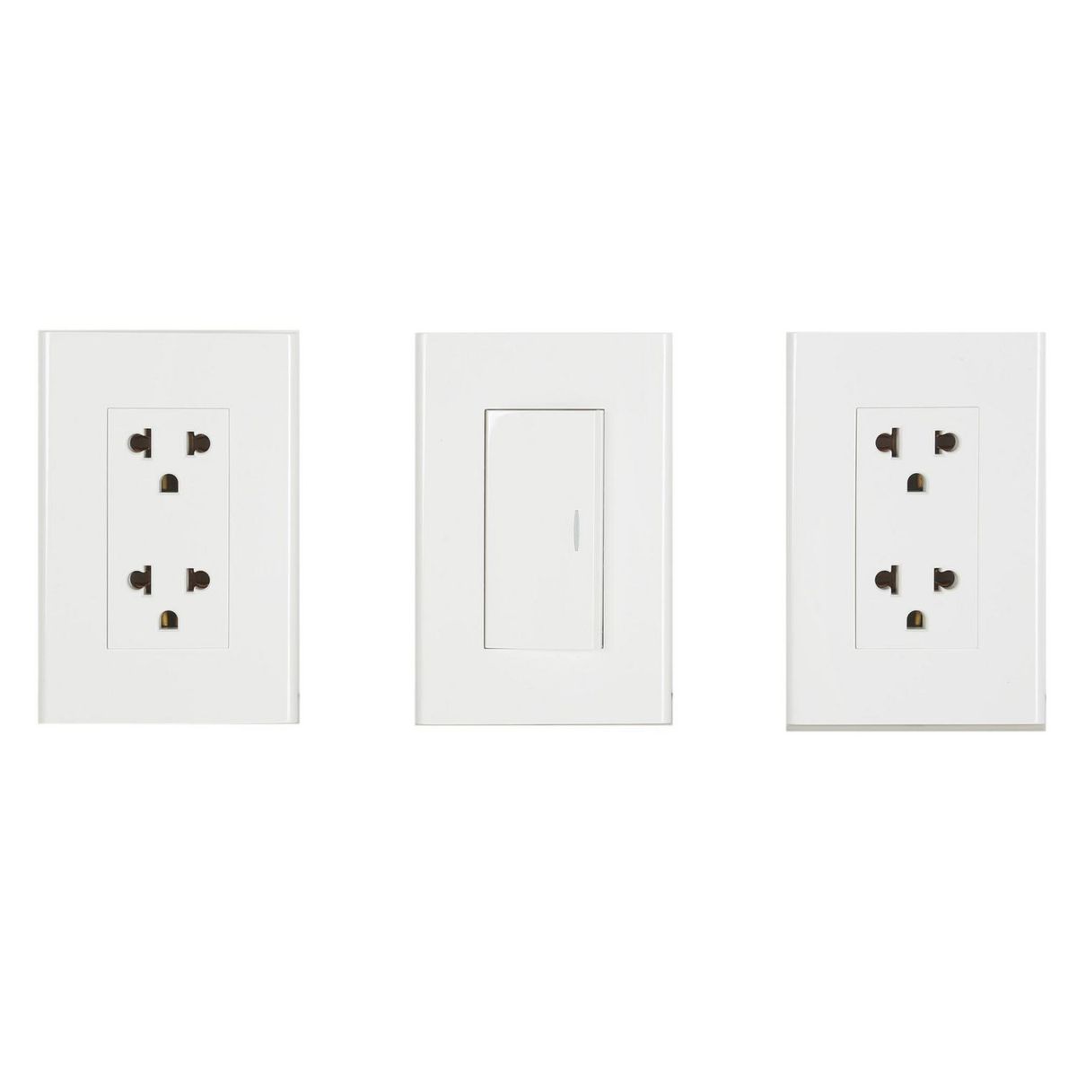 HALUX - Pack Interruptor Simple + 2 Tomacorrientes Doble Clio Blanco