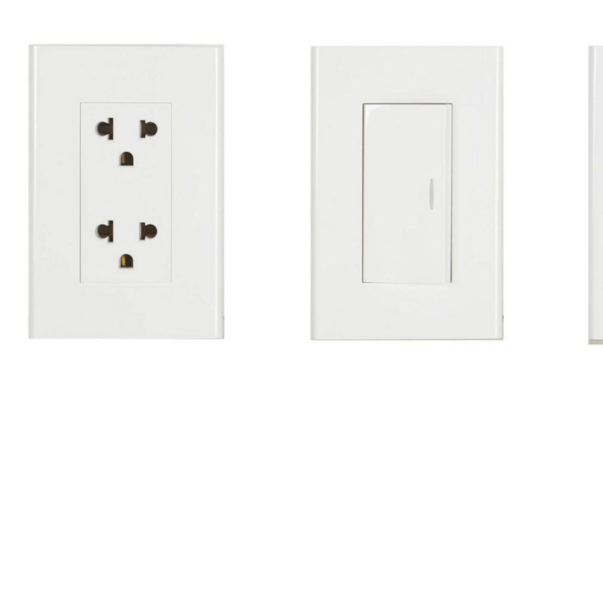 HALUX - Pack Interruptor Simple + 2 Tomacorrientes Doble Clio Blanco