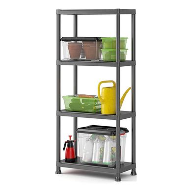 Estante Plstico 4 Niveles 30x60x135cm Negro