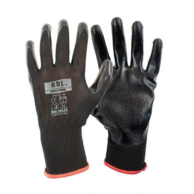 Guantes de Seguridad de Nitrilo Negro Talla M