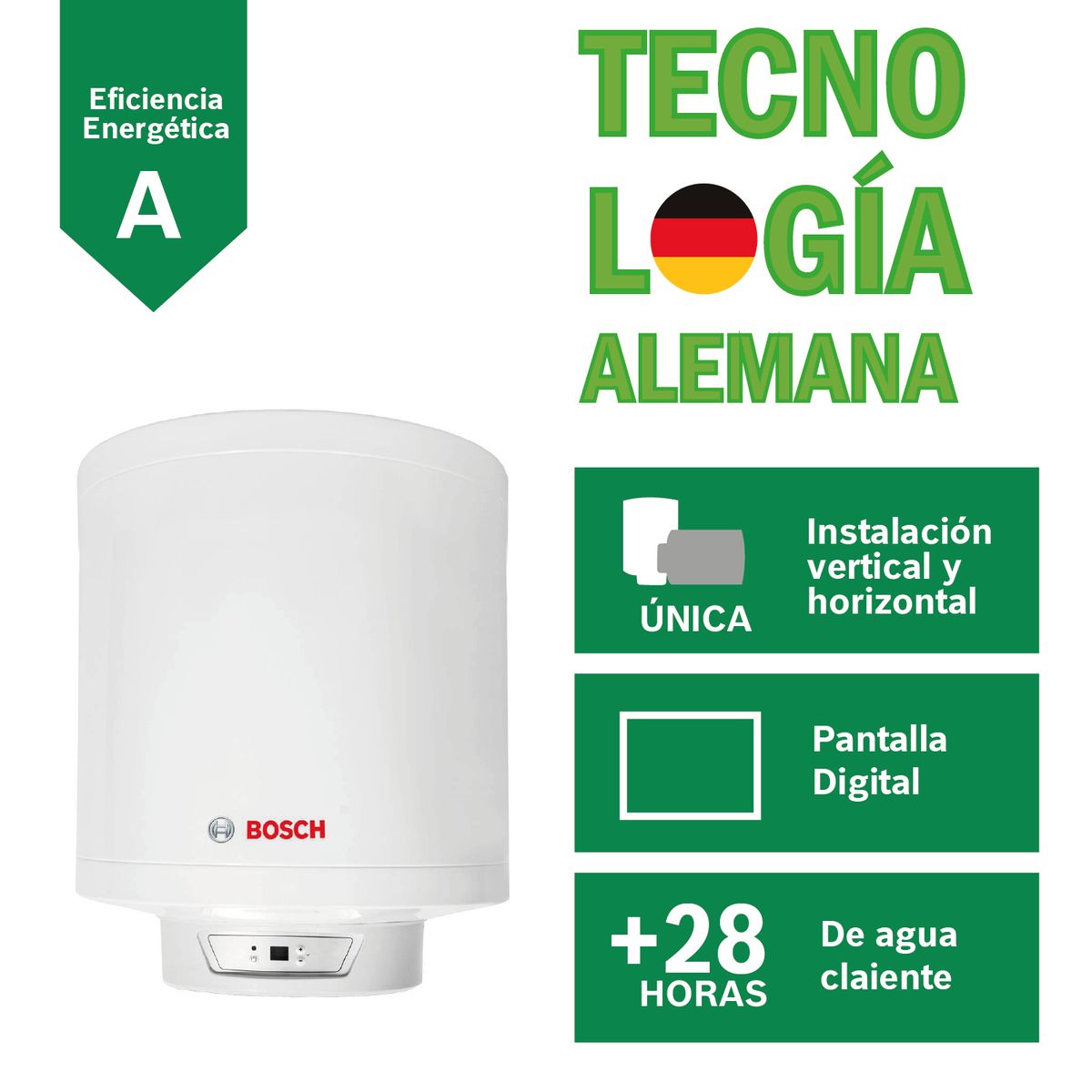 BOSCH - Terma Eléctrica Bosch Premium 50L + Kit de Instalación