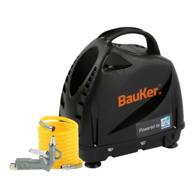 Compresor De Aire 1.1HP 24 Lt + Soplador + Manguera Bauker