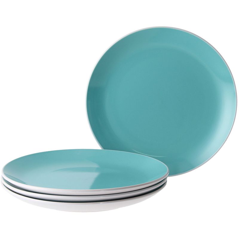 CASA BONITA - Set de platos Cerámica Azul 4 Piezas 27 cm