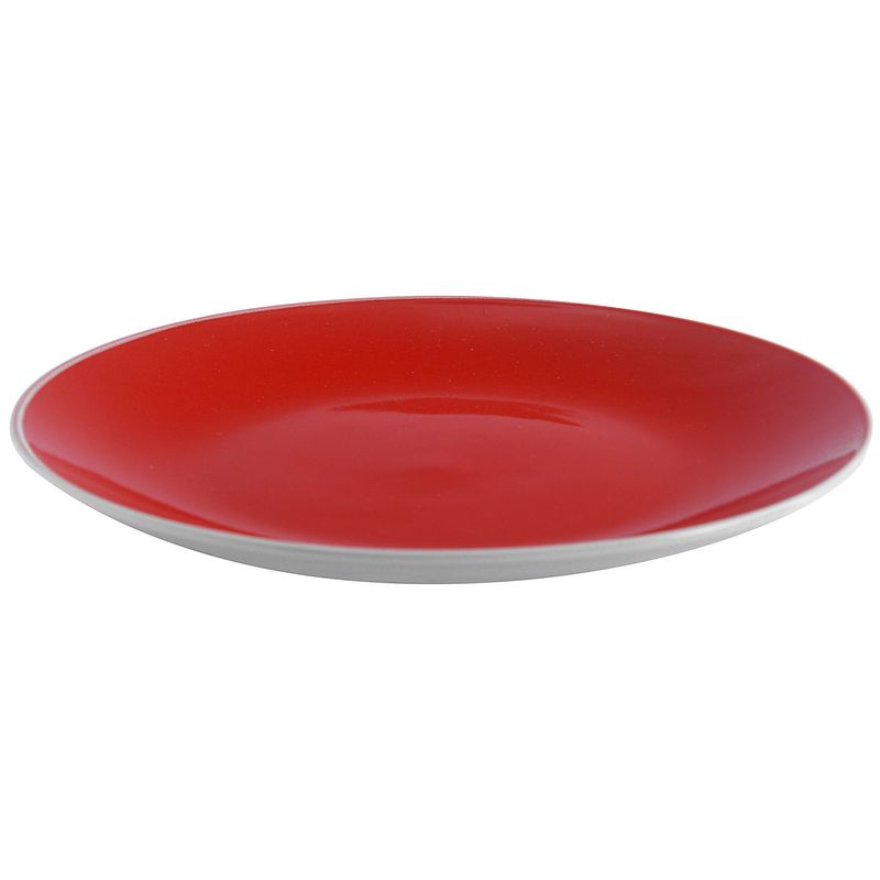 CASA BONITA - Set de platos Cerámica Rojo 4 Piezas 27 cm