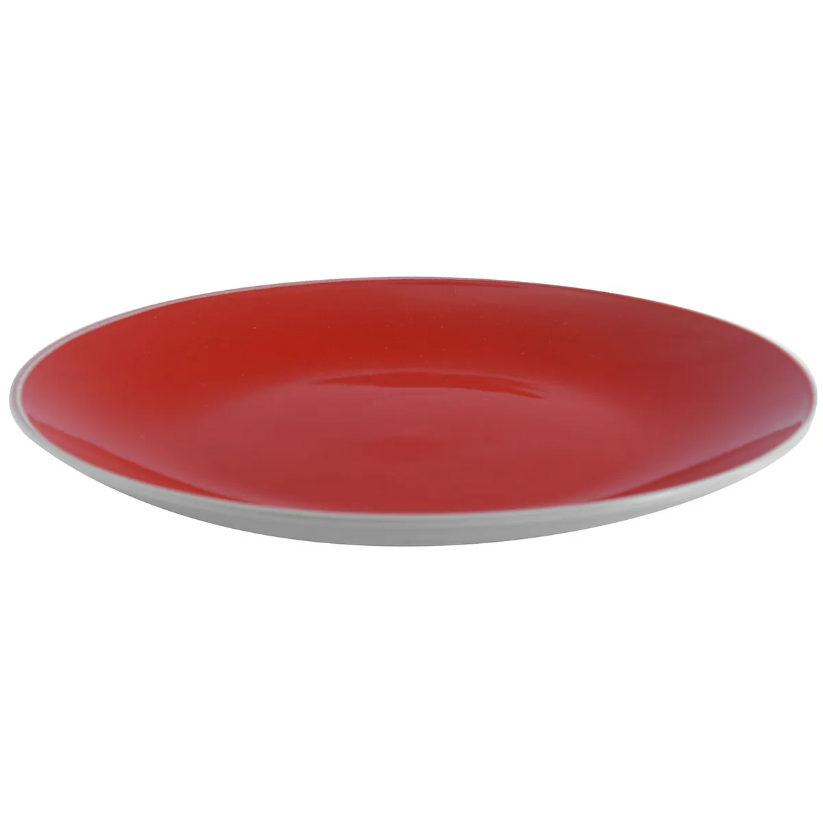 CASA BONITA - Set de platos Cerámica Rojo 4 Piezas 20 cm