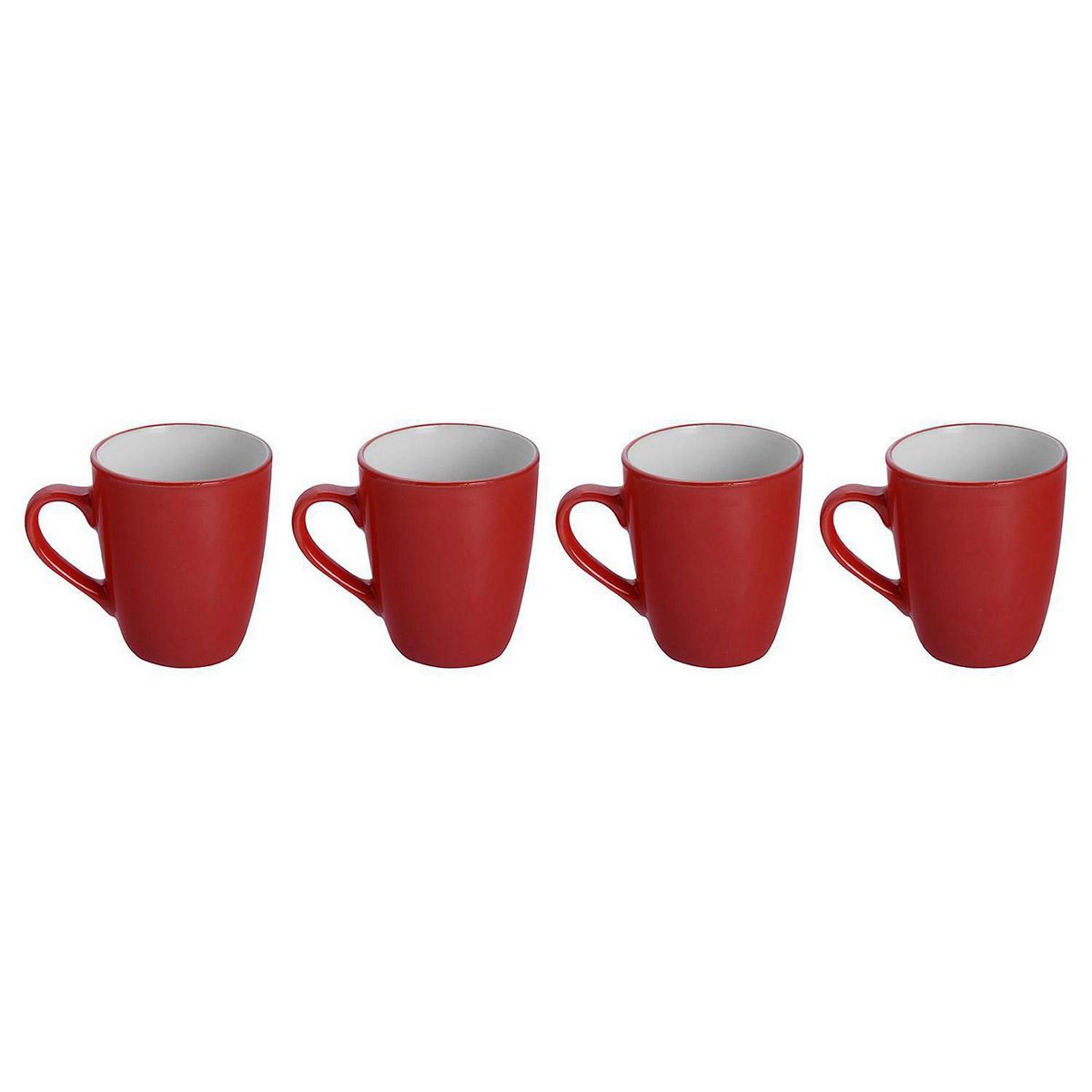 CASA BONITA - Set de Mugs Cerámica Rojo 4 Piezas