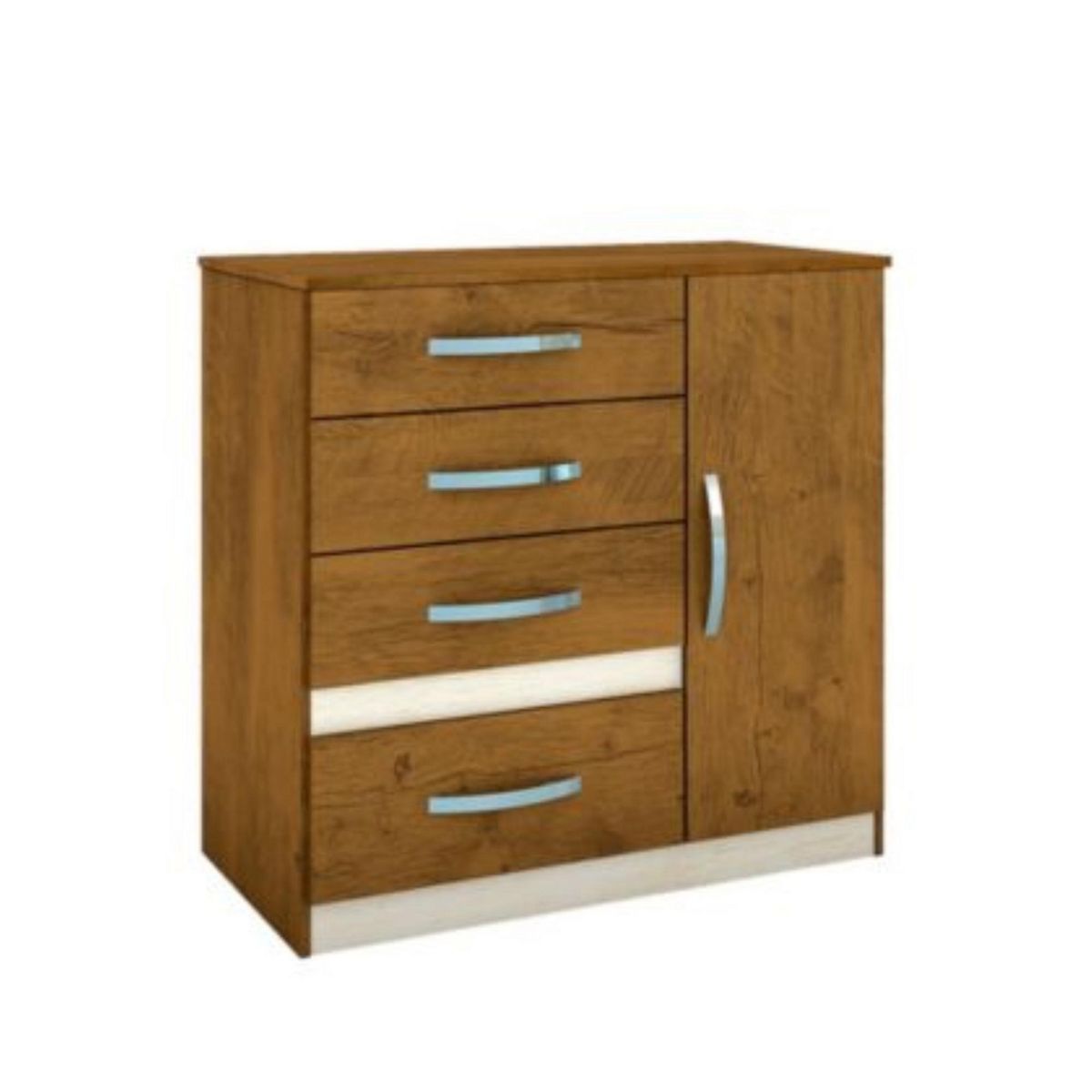 MOVAL - Cómoda 1 Puerta 4 Cajones Castaño