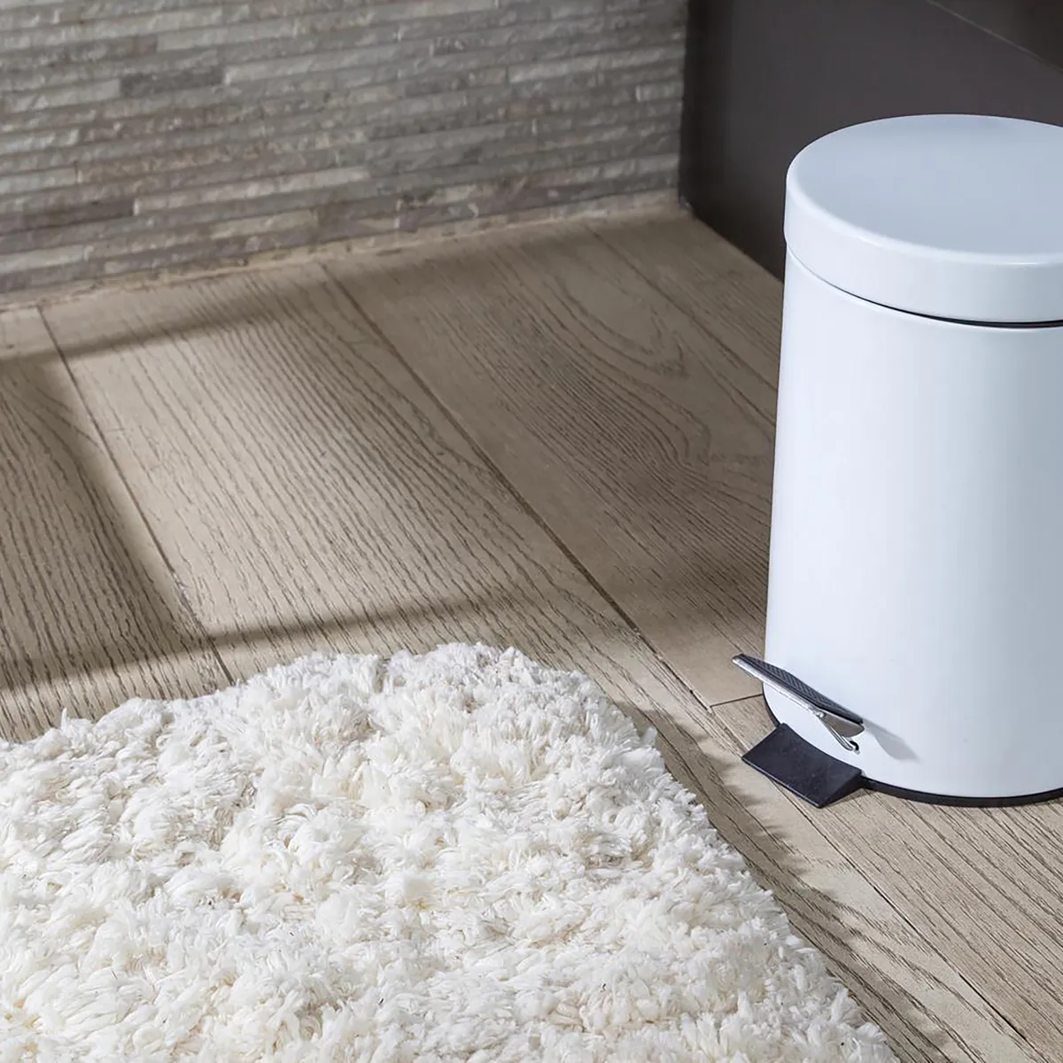 JUST HOME COLLECTION - Papelera Metálica con Pedal Blanca 3L