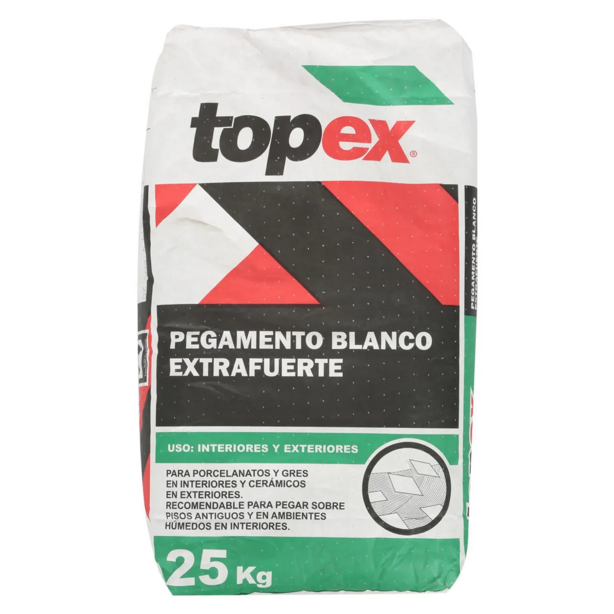 TOPEX - Pegamento para Cerámicas o Porcelanatos Topex Blanco Extrafuerte 25kg