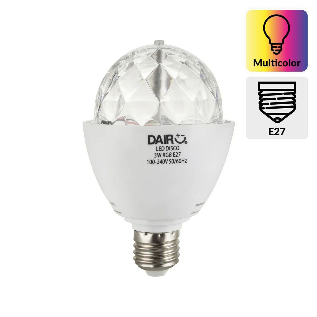 DAIRU - Foco LED Disco Bulb RGB E27 3 W Luz Multicolor