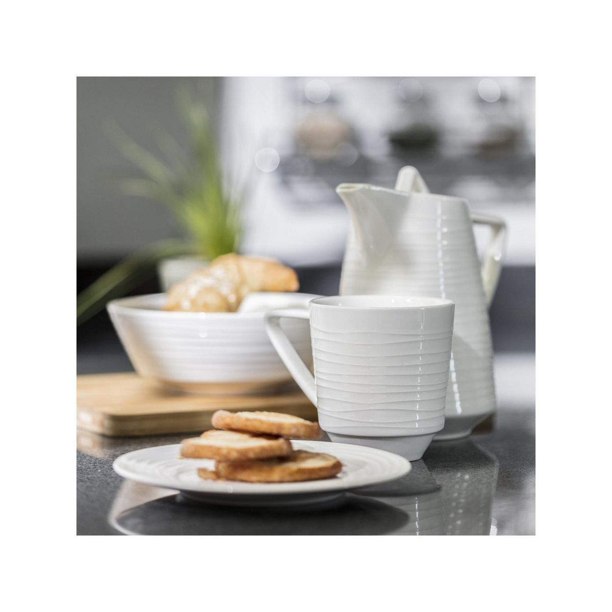 JUST HOME COLLECTION - Mug 12 cm Ring 350 ml Porcelana Blanco