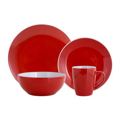 Juego de vajillas Cermica Rojo 16 Piezas