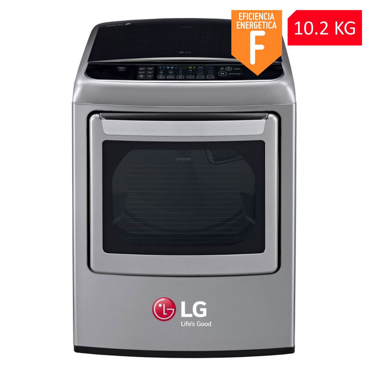 LG - Secadora LG 10.2 Kg Eléctrica DLE2000EKS Gris
