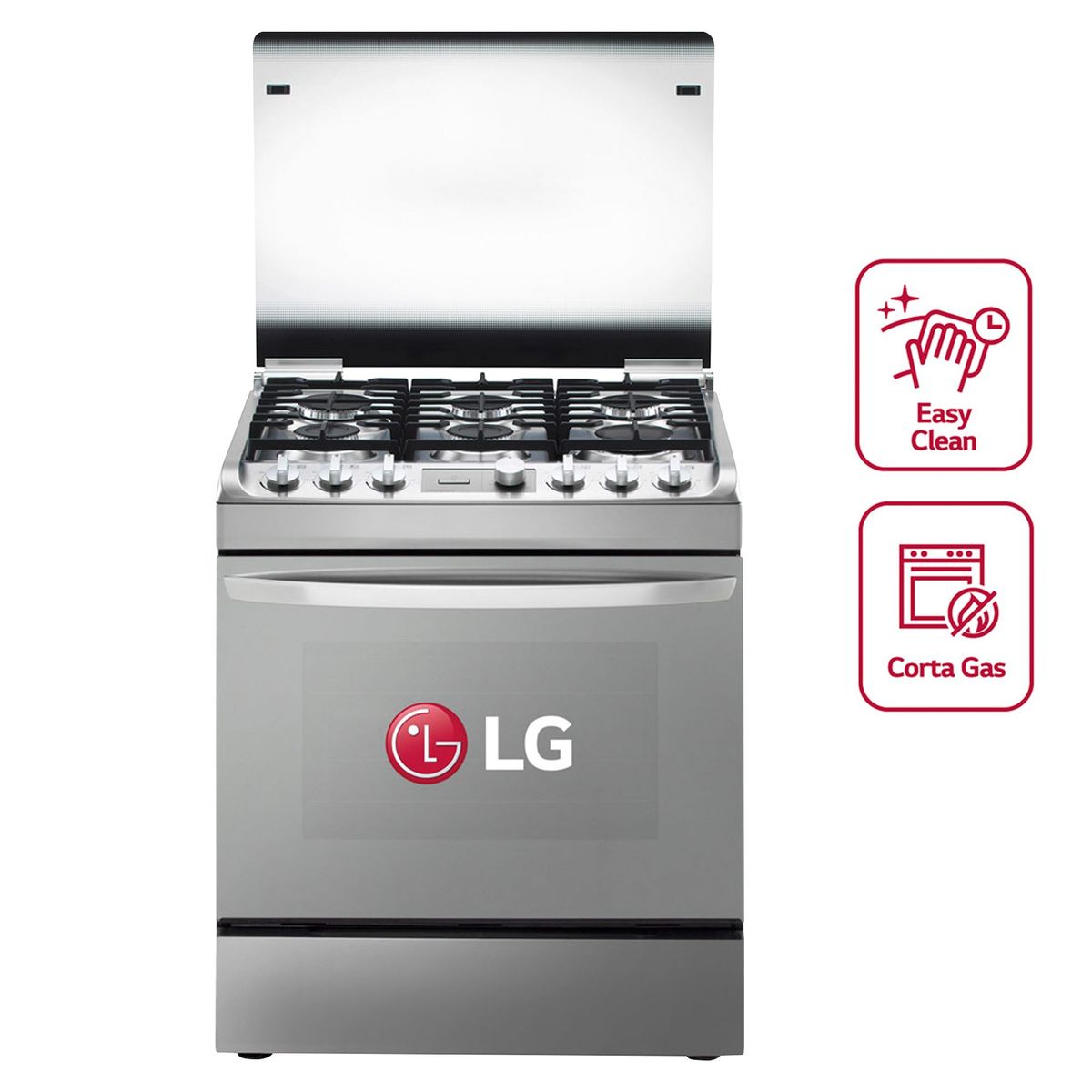 LG - Cocina LG a Gas 6 Hornillas RSG314M Acero Inox