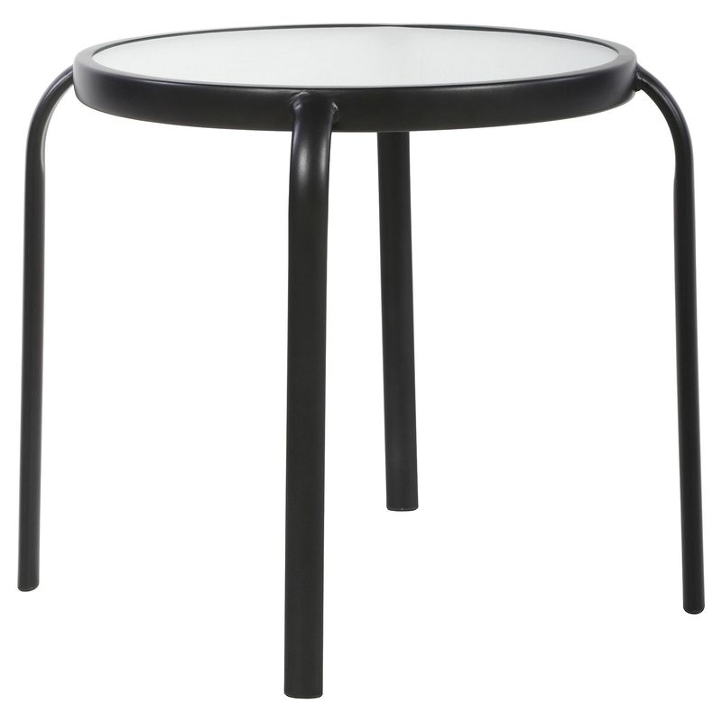 JUST HOME COLLECTION - Mesa de Apoyo de Aluminio Redonda Gris 45X45CM
