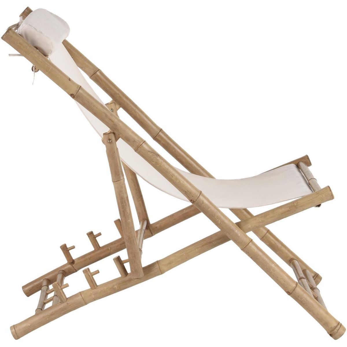 Silla Buque Bambú Natural Blanco, marca JUST HOME COLLECTION - Foto 2
