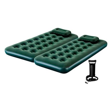 Combo 2 Colchones Inflables 1 Plaza Klimber Verdes + Almohada + Inflador