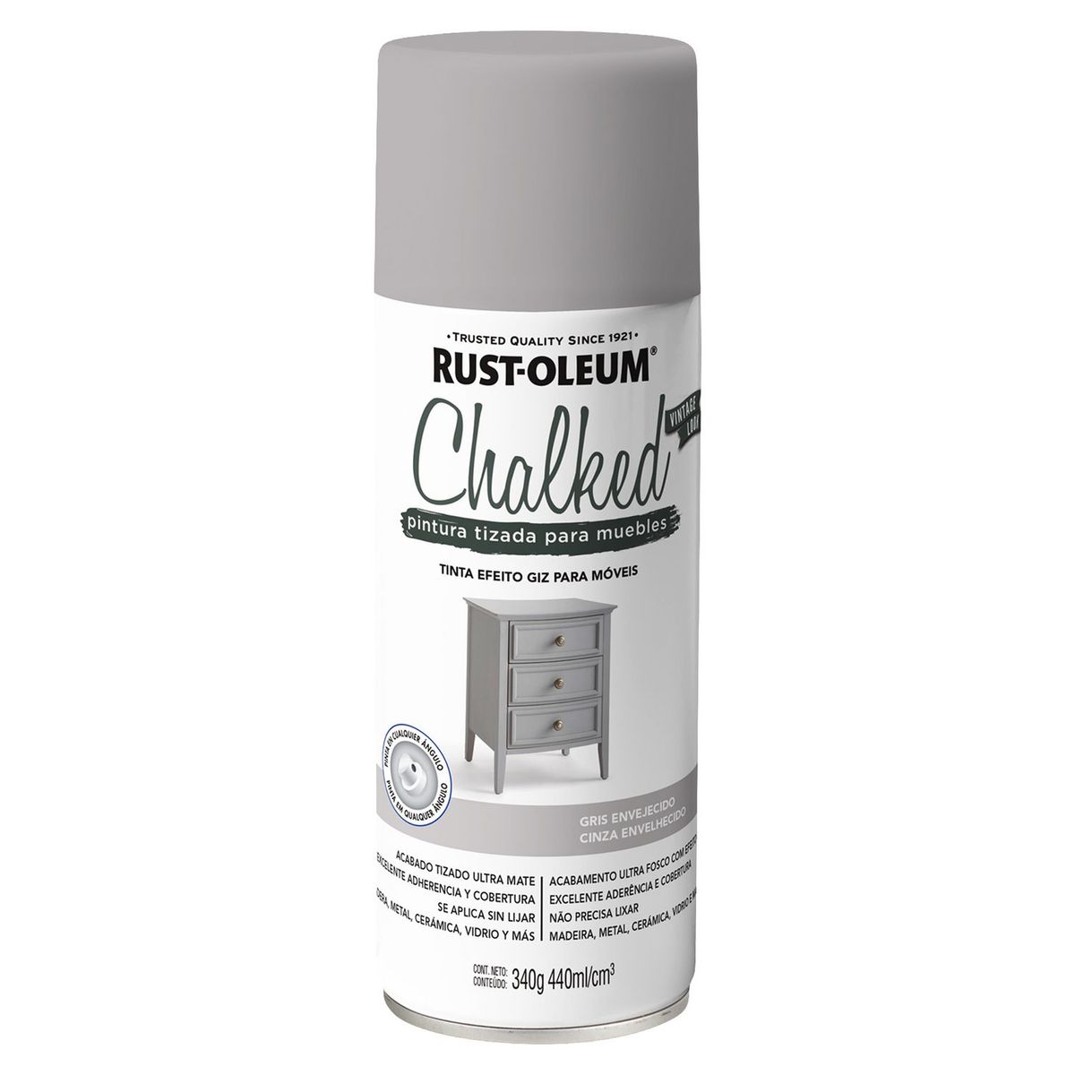 RUST OLEUM - Pintura tizada para muebles Chalked Gris Envejecido 340G