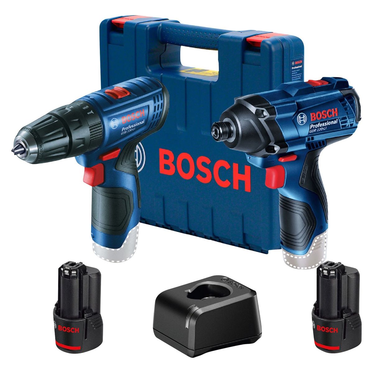 BOSCH - Taladro Percutor Inalámbrico Bosch 3/8" 12V + Atornillador de Impacto Inalámbrico Bosch 1/4" 12V