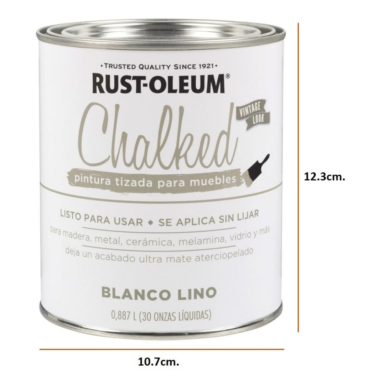 RUST OLEUM - Pintura Tizada ultra mate, Chalked Brochable Blanco Lino 0,887L