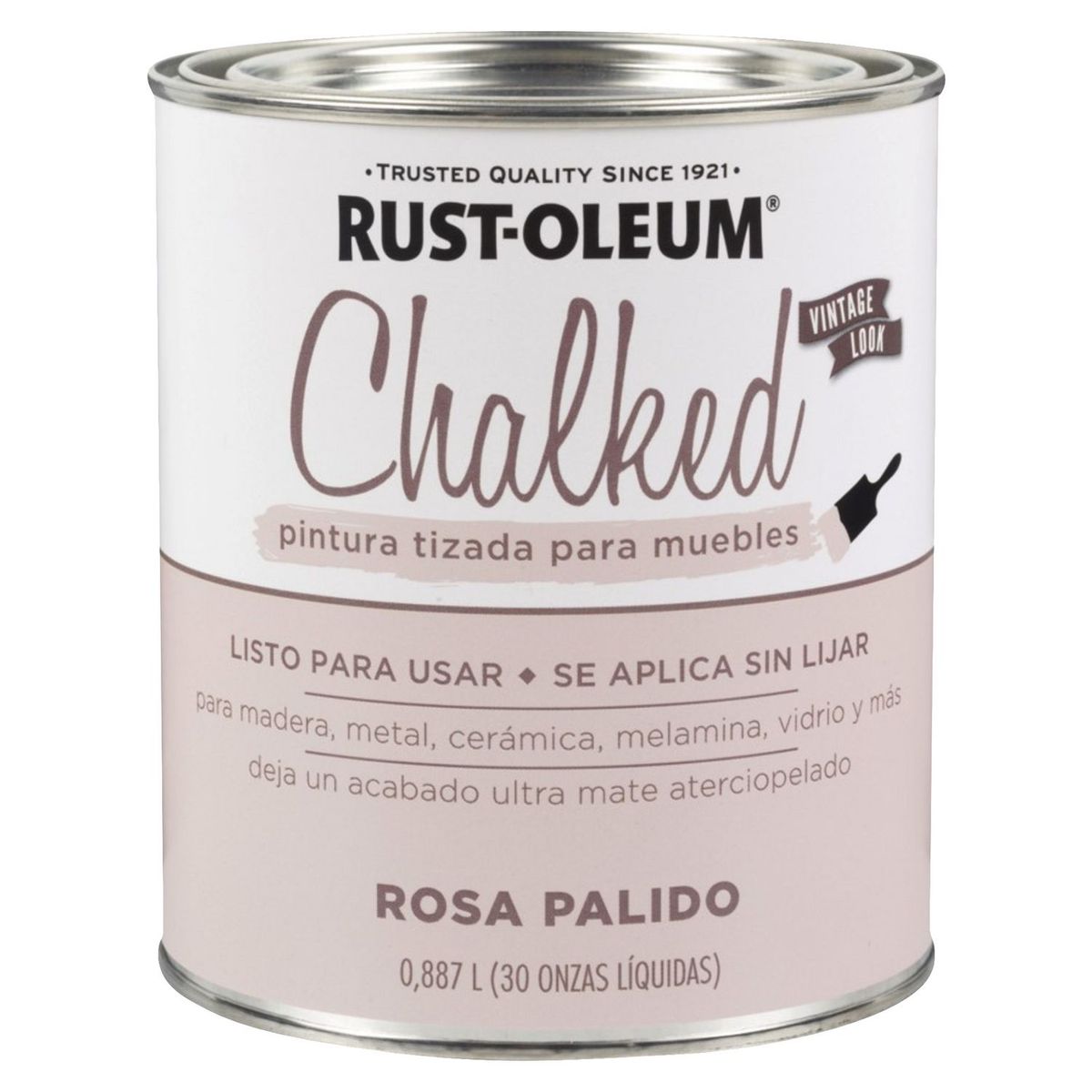 RUST OLEUM - Pintura Tizada ultra mate, Chalked Brochable Rosa Pálido 0,887L