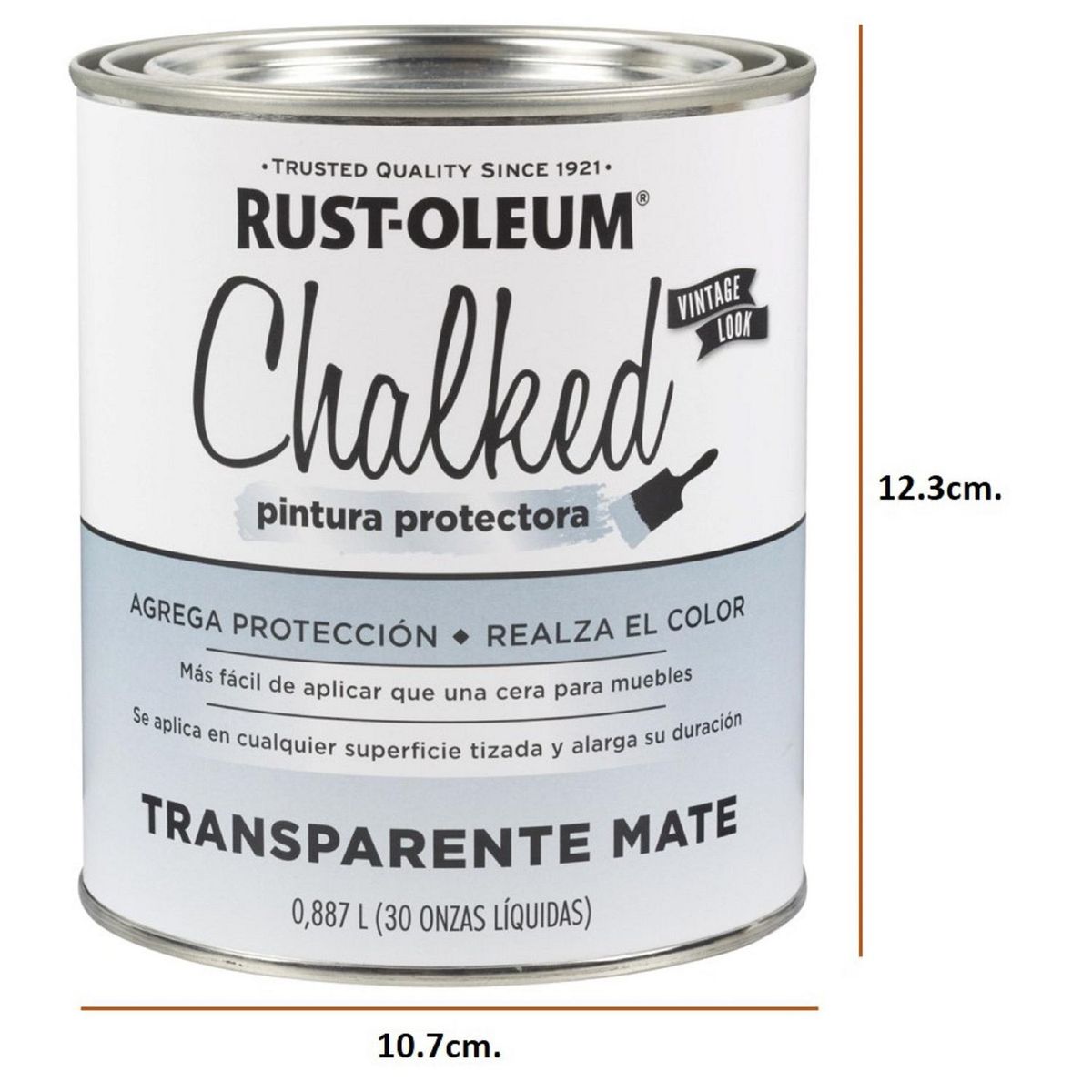 RUST OLEUM - Pintura Tizada Ultra Mate Chalked Brochable Transparente