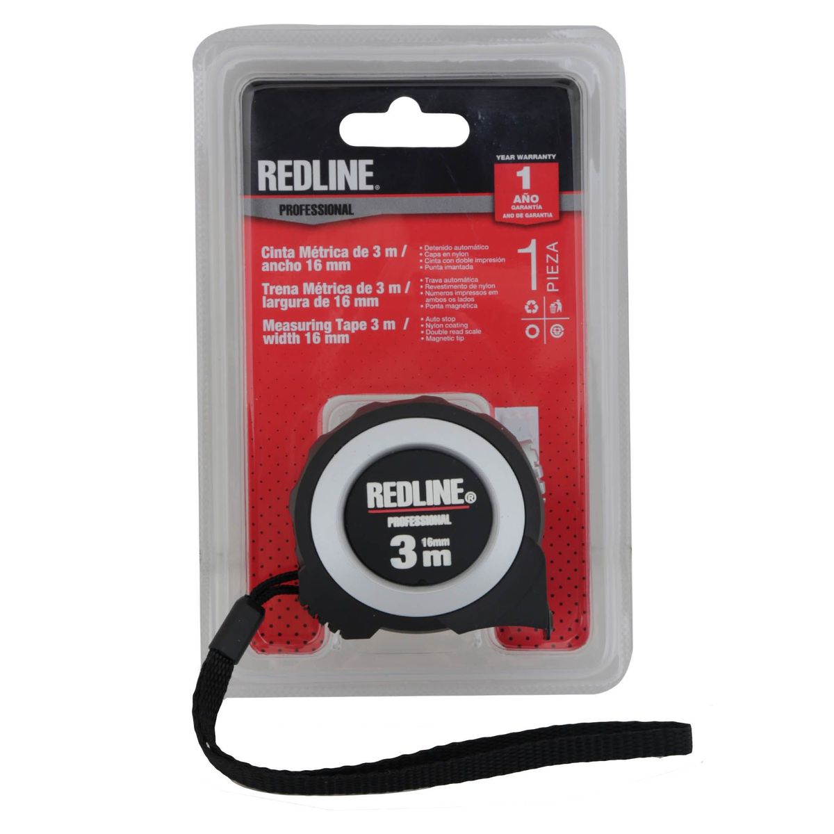 REDLINE - Huincha Aluminio 3 metros Redline