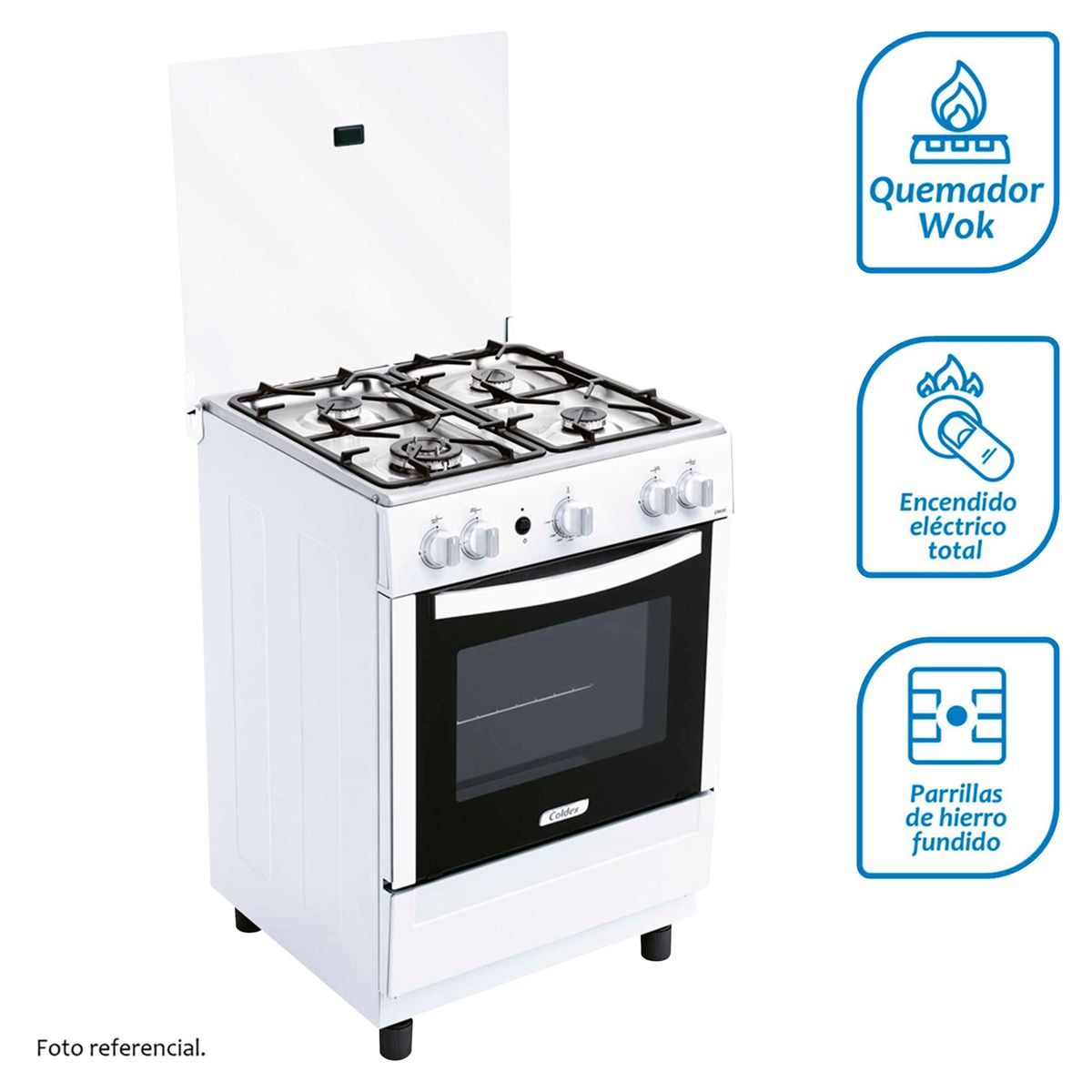 COLDEX - Cocina Coldex a Gas 4 Hornillas CX 650 Blanco