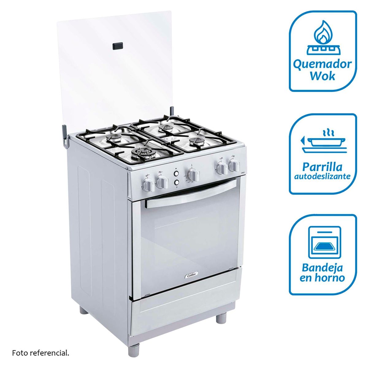 COLDEX - Cocina Coldex a Gas 4 Hornillas CX651 Inox