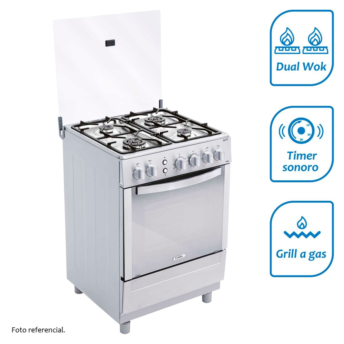 COLDEX - Cocina Coldex a Gas 4 Hornillas CX 681 Inox