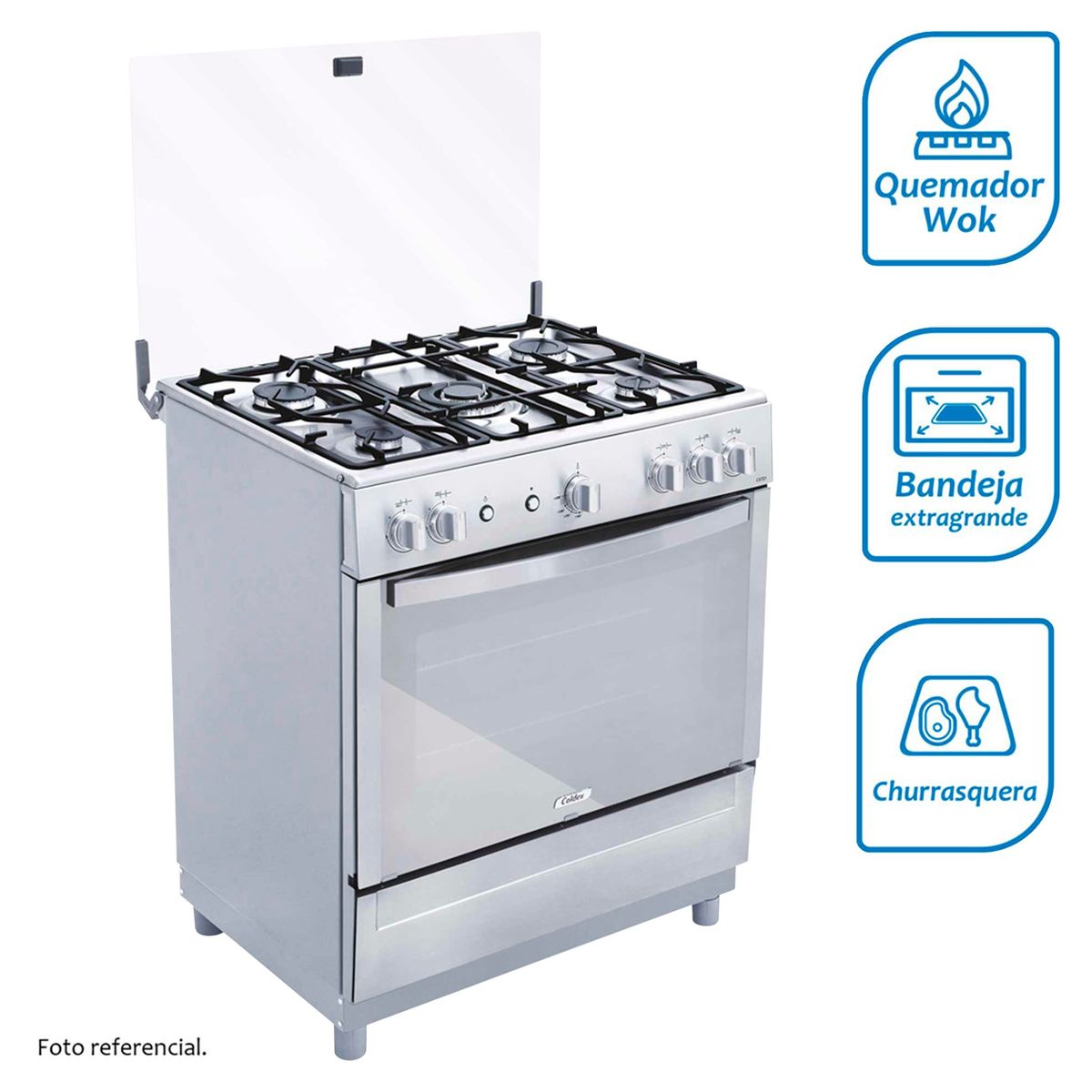 COLDEX - Cocina Coldex a Gas 5 Hornillas CX721 Inox