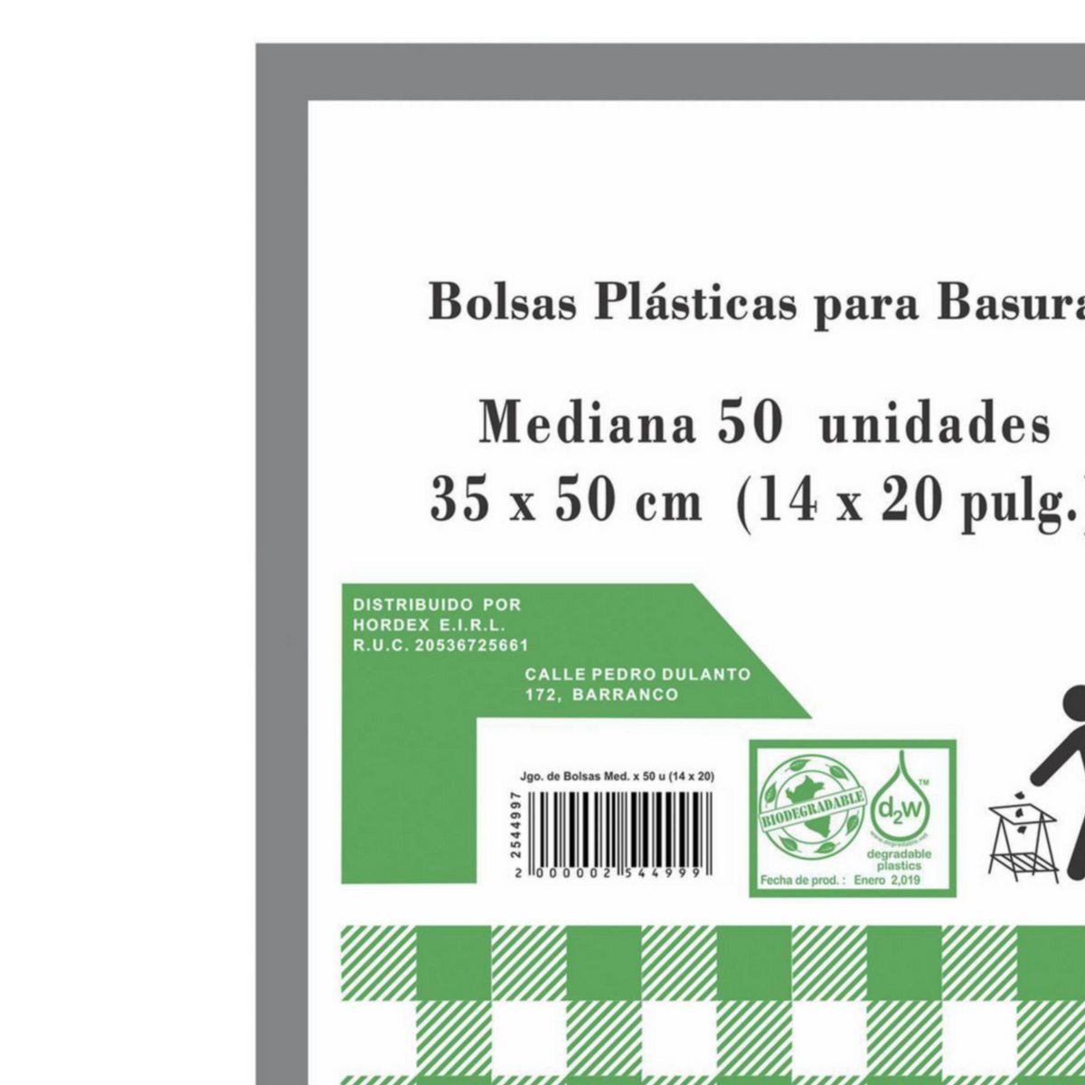 HORDEX - Bolsa para Basura Biodegradables Medianas 50und