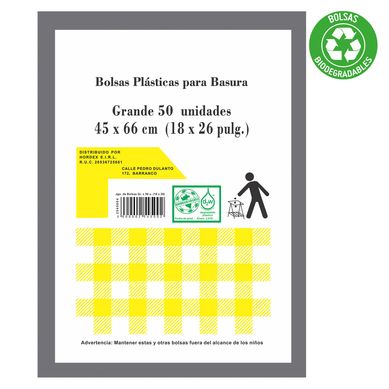 Bolsa para basura biodegradables grandes pack x 50