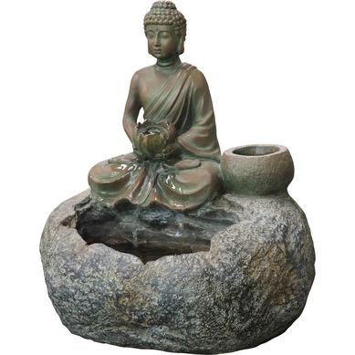 Fuente de Agua Budha Resina/Polvo de Piedra 28.5x32.5x23cm